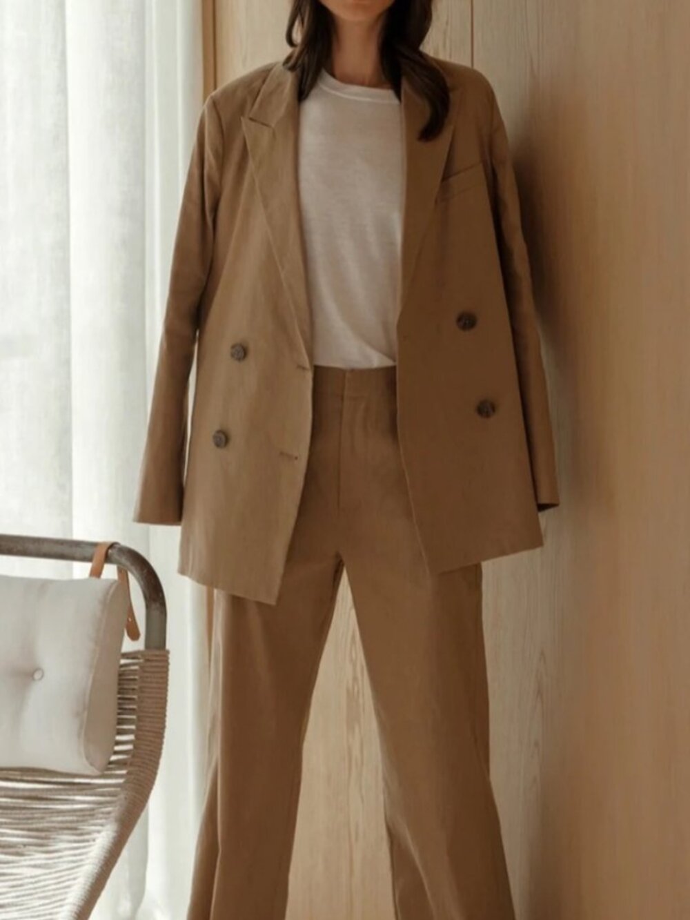 NWT 🌟 JENNI KAYNE 🌟 LINEN KEATON BLAZER KHAKI SZ 2 - Picture 2 of 11